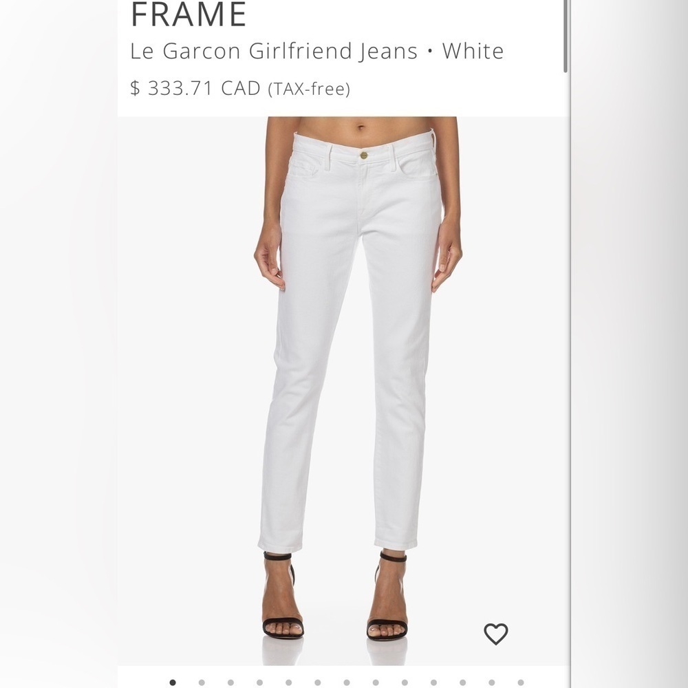 FRAME Size 25 Girlfriend Jeans Le Garcon - White